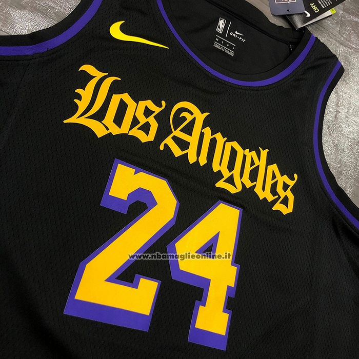 Maglia Los Angeles Lakers Kobe Bryant #24 Citta 2019-20 Nero